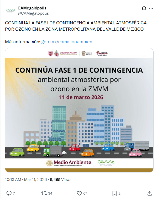 &nbsp;Anuncio de la CAMe desde redes sociales. X / @CAMegalopolis