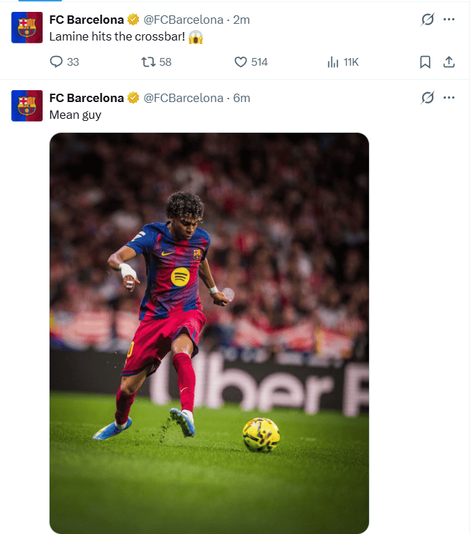 X / @FCBarcelona&nbsp;