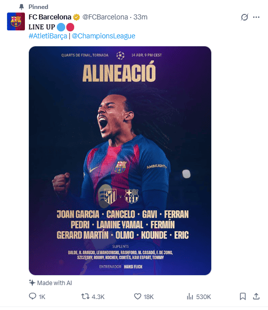 &nbsp;X / @FCBarcelona