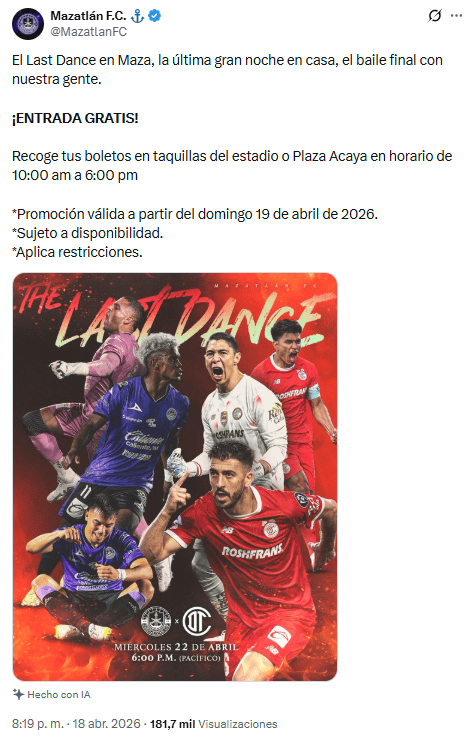 X / @MazatlanFC&nbsp;