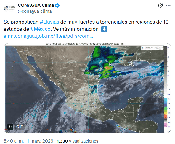 X / &nbsp;@conagua_clima