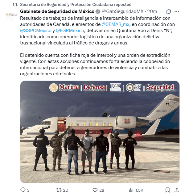 &nbsp;Anuncian la detención de Denis 
