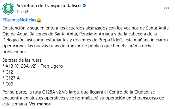 CORTESÍA/ Secretaría de Transporte Jalisco. &nbsp;&nbsp;