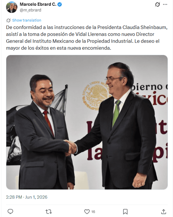 &nbsp;X / @m_ebrard