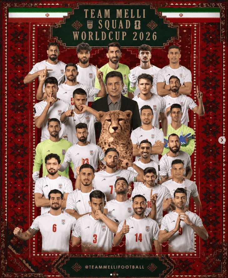 Ayer, Irán dio a conocer a los 26 jugadores con los que enfrentará la Copa del Mundo 2026. INSTAGRAM / @teammellifootball&nbsp;