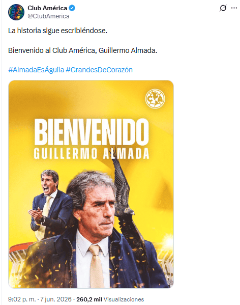 X / @ClubAmerica&nbsp;