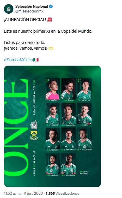 X / @miseleccionmx&nbsp;
