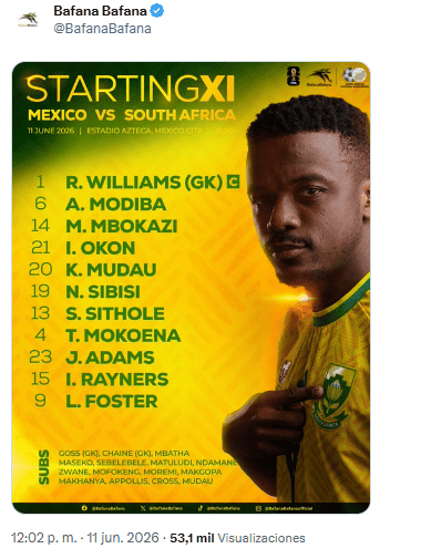 X / @BafanaBafana&nbsp;
