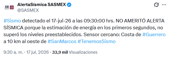 X / @SASMEX&nbsp;