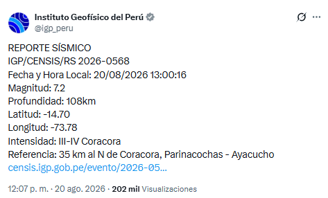 X / @igp_peru&nbsp;
