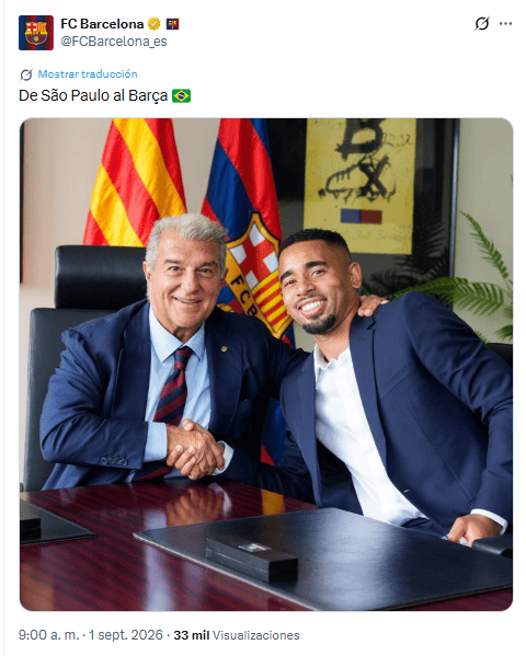 X / @FCBarcelona_es&nbsp;