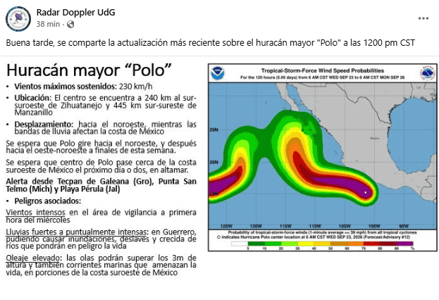 FACEBOOK / Radar Doppler UdG&nbsp;