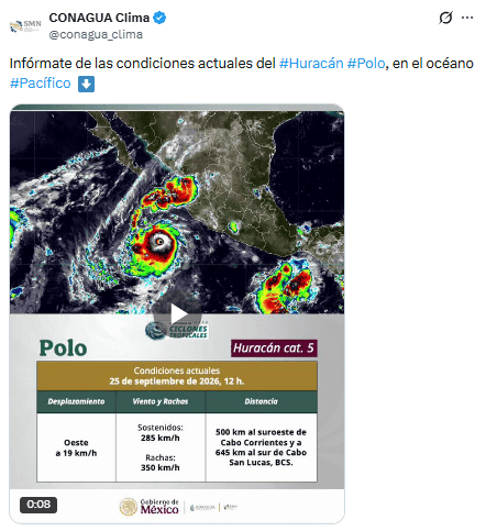 X / @conagua_clima&nbsp;