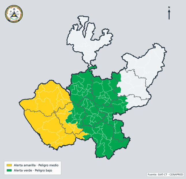 Municipios de Jalisco en alerta amarilla y verde por huracán 